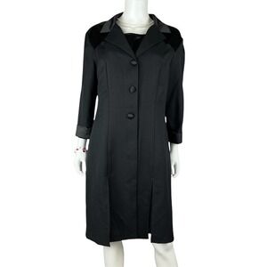 Vintage Betsy's Things Women‎ Large 2 Piece Black Sleeveless Dress & Long Jacket